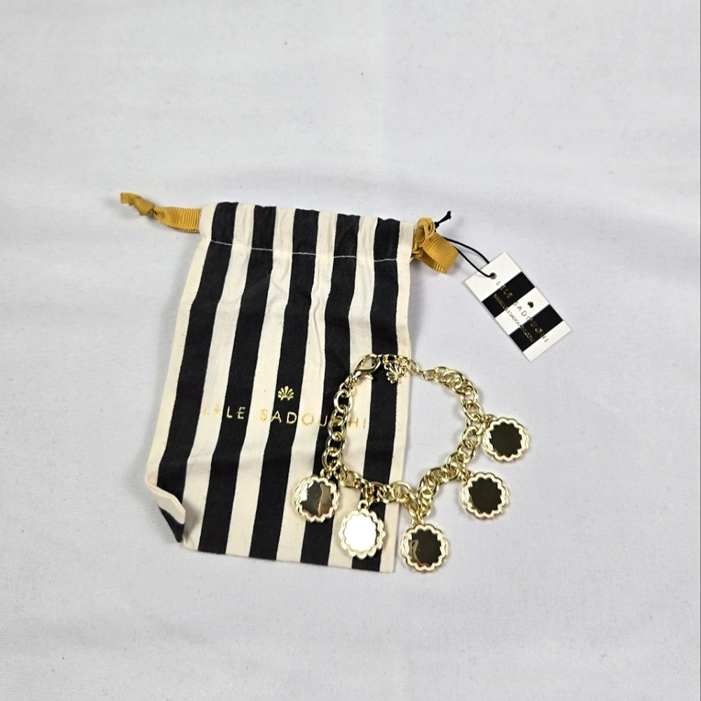 NWT Lele Sadoughi Scalloped Coin Charm Bracelet